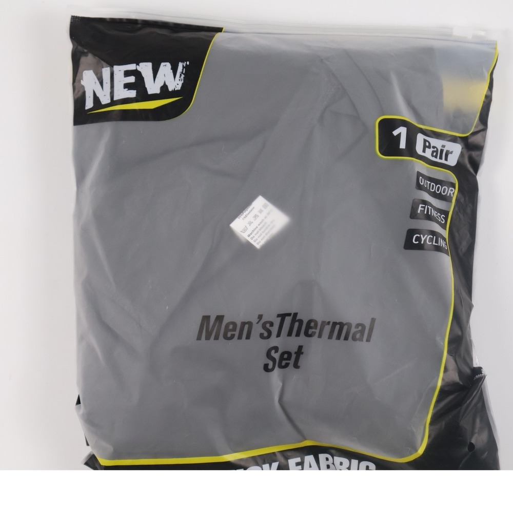Mens Thermal Set Long Underwear Base Layer Gray Solid XL NWT